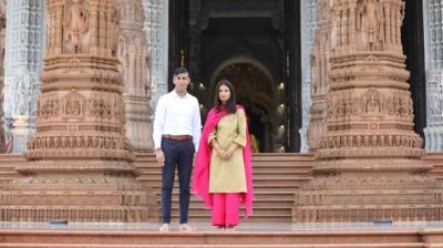 British PM Rishi Sunak & Wife Akshata Murthy 