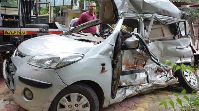 Woman, grandson killed as car gets crushed between buses