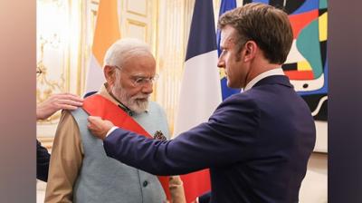 French President Emmanuel Macron & PM Modi