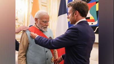 Emmanuel Macron and PM Modi 