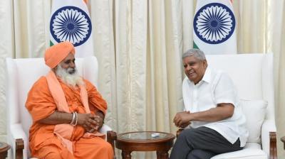 Sant Seechewal with Vice President Jagdeep Dhankhar 