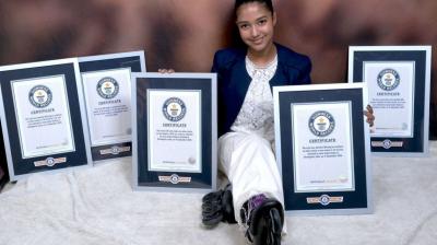 She holds 21 major records, including eight India Book Records and one Asia Book Record. File Photo.