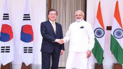 PM Narendra Modi and South Korean President Moon Jae-in 
