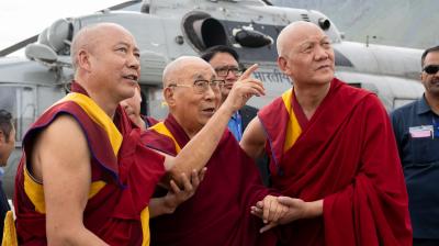14th Dalai Lama Departs from Kangra Airport for Southern India