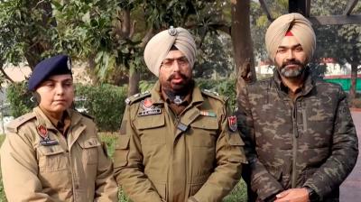 Amritsar Police speaks to media on bomb threats in the district and across the state.  Punjab Bomb Threats: Tracing Underway with Central Agencies, Says Police