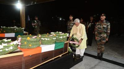 Lt. Governor Manoj Sinha Paying Tributes to Martyrs 