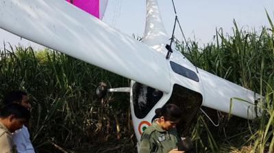 A microlight aircraft of the Indian Air Force Friday crashed in Ranchad village 