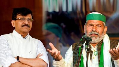 Sanjay Raut and Rakesh Tikait