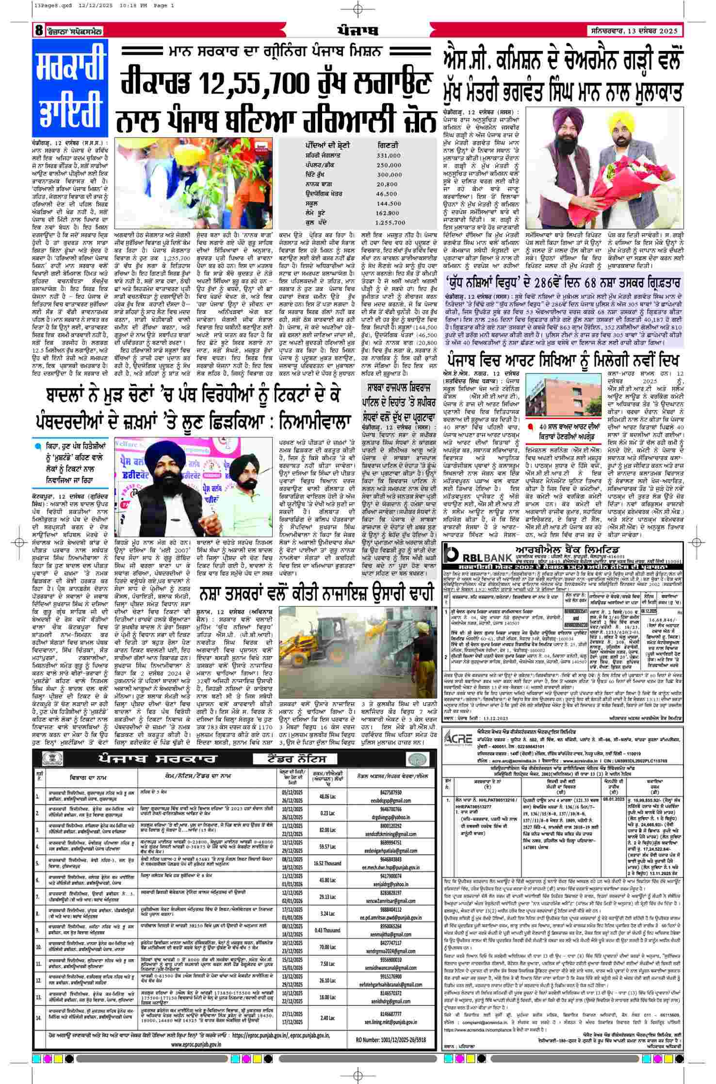 13 Dec 2025, Page 8 Sangrur Edition | Rozana Spokesman Epaper [ Sangrur News ]