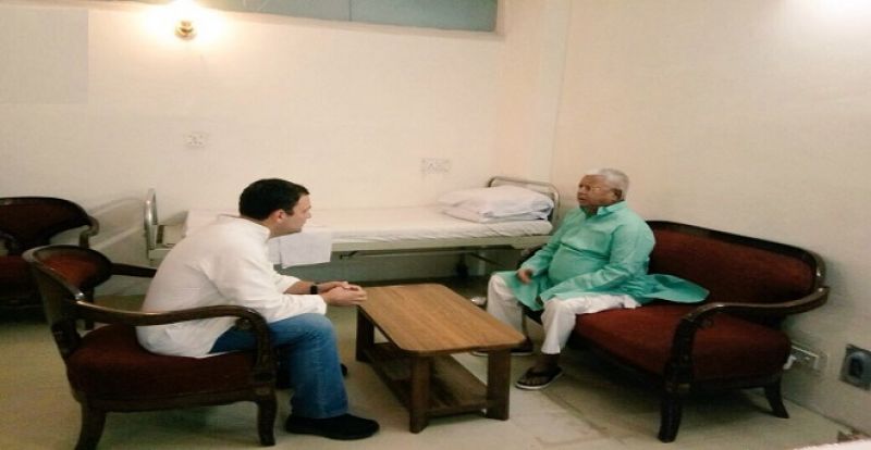 Congress president Rahul Gandhi met Prasad at AIIMS