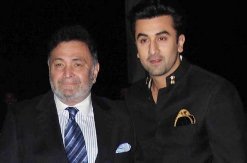 Rishi Kapoor with his son