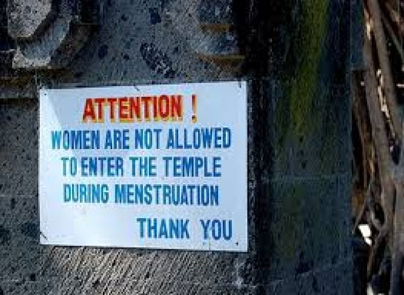 Women are not allowed in temples and to touch pickles during menstruation