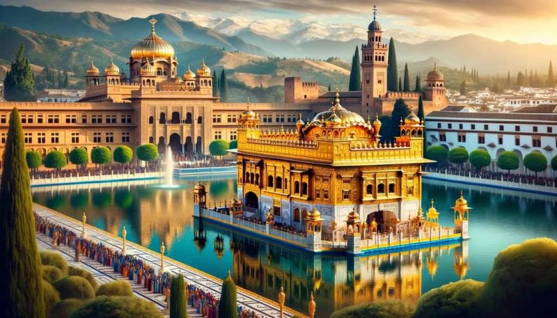 Golden Temple Shines Among the World's Famous Places: A Visual Journey Via AI