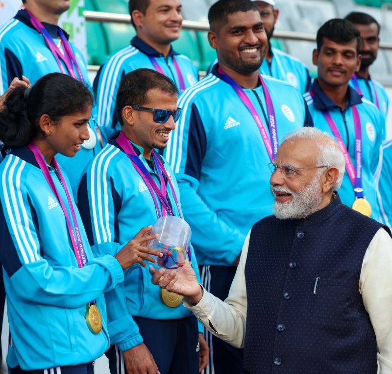 In Pics: PM Narendra Modi Meets Indian Athletes at Asian Para Games