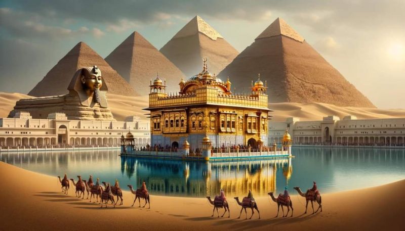 Golden Temple Shines Among the World's Famous Places: A Visual Journey Via AI