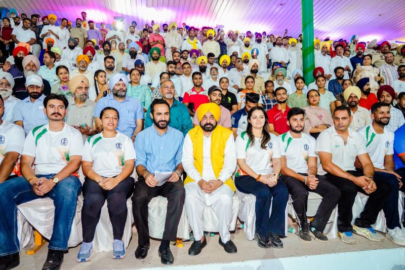Grand Opening of 2nd Edition of 'Khedan Watan Punjab Diyan'. Punjab Chief Minister Bhagwant Singh Mann Inaugurates the sports event in Bathinda.
