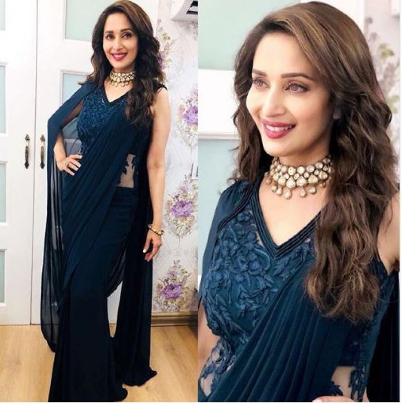 All photos of Madhuri Dixit as she promoted her Marathi film in style