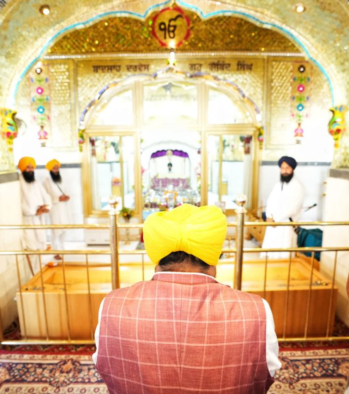 Punjab CM Bhagwant Mann Pays Obeisance at Gurdwara Katalgarh Sahib