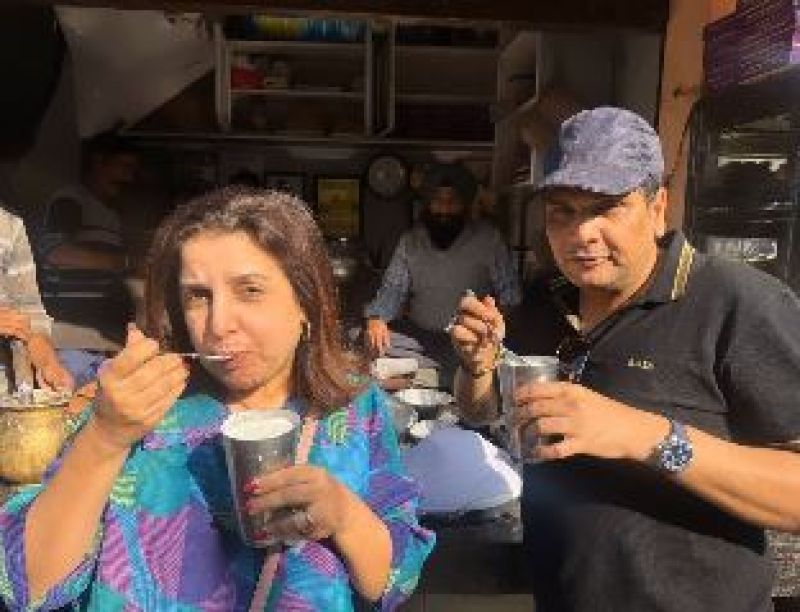 IN Pics: Farah Khan Indulges in Amritsar's Culinary Delights: Savors Chole Bhature, Lassi, and More 