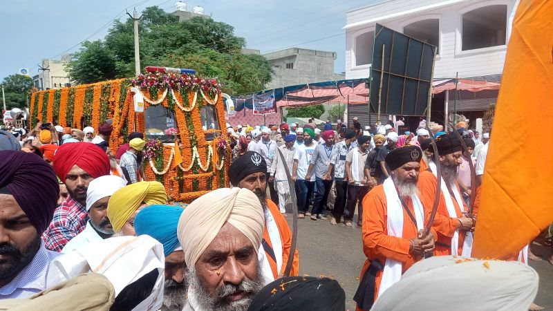 Devotees Celebrate Aagman Purab of Baba Sheikh Farid Ji. Nagar Kirtan was taken out from Gurdwara Tilla Baba Farid Ji, Faridkot
