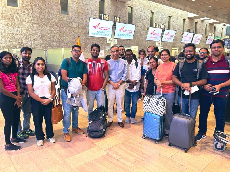 Operation Ajay: First Flight from Israel Brings 212 Indian Citizens to Delhi, Welcomed by Union Minister Rajeev Chandrasekhar
