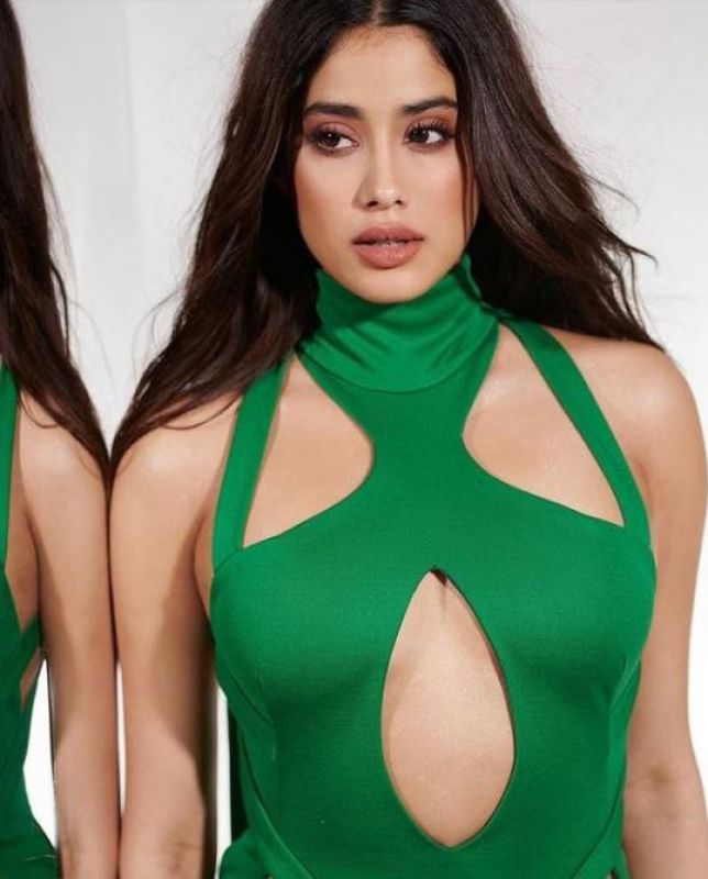 Janhvi Kapoor Slays in Green Fit-Slit Dress