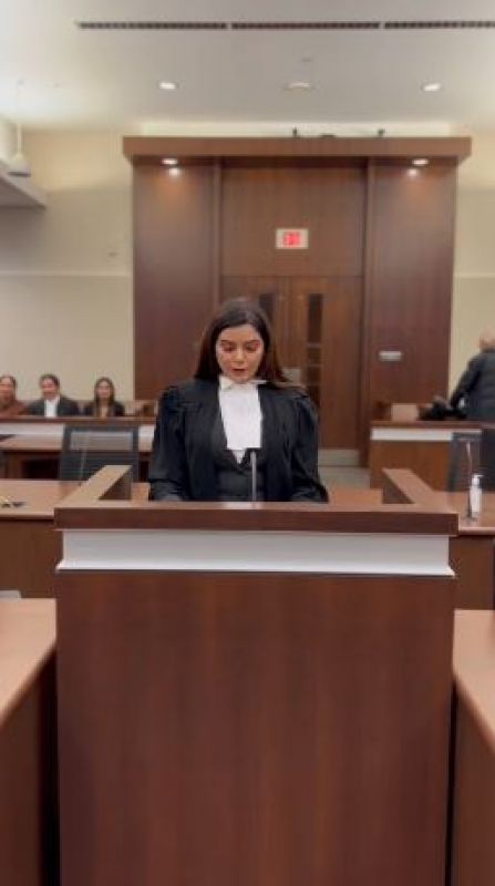 She was sworn in as a lawyer during a swearing-in ceremony in Alberta.

