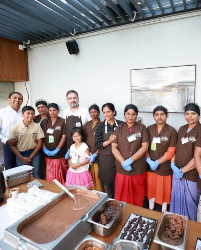 Rahul Gandhi Visits Moddys Chocolate Factory in Ooty, Crafts Delights with Children & Women