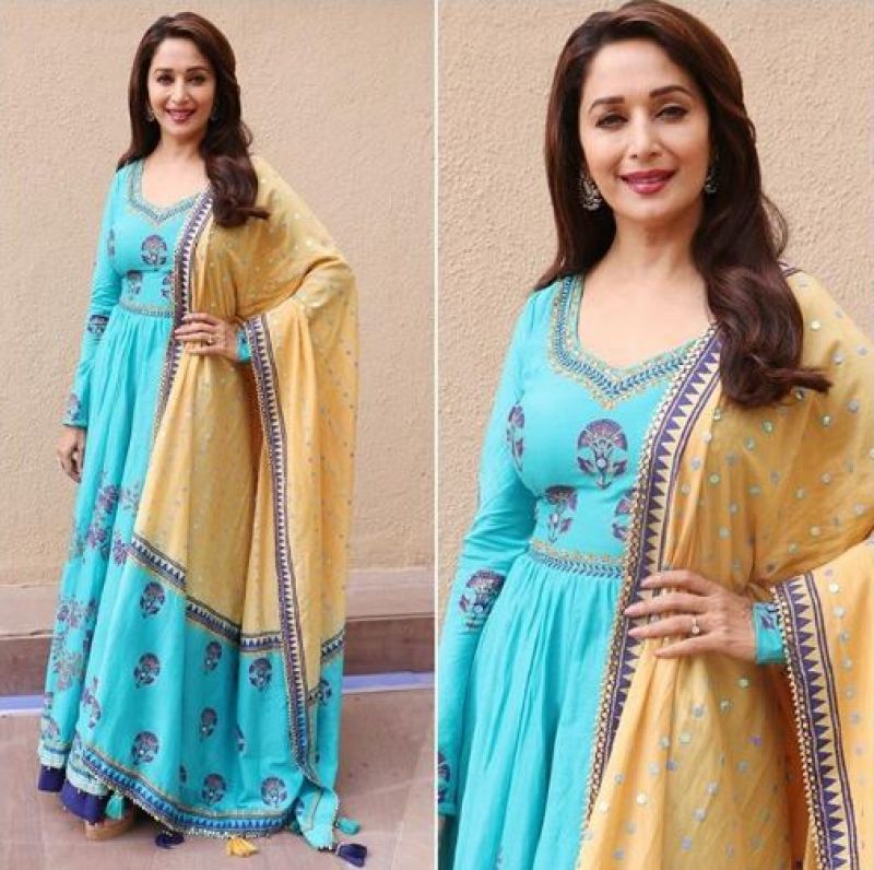 All photos of Madhuri Dixit as she promoted her Marathi film in style