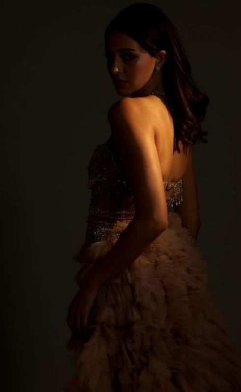Ananya Pandey Stuns in Golden Dress