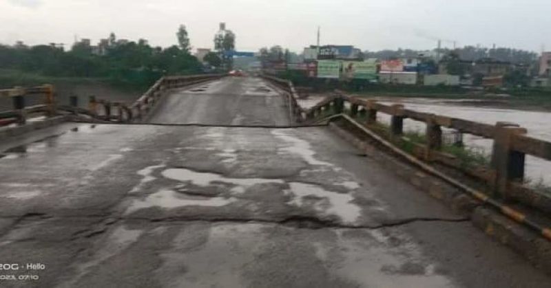 Bridge Collapsed at Pinjore-Baddi Highway due to Heavy Rains in Himachal Pradesh