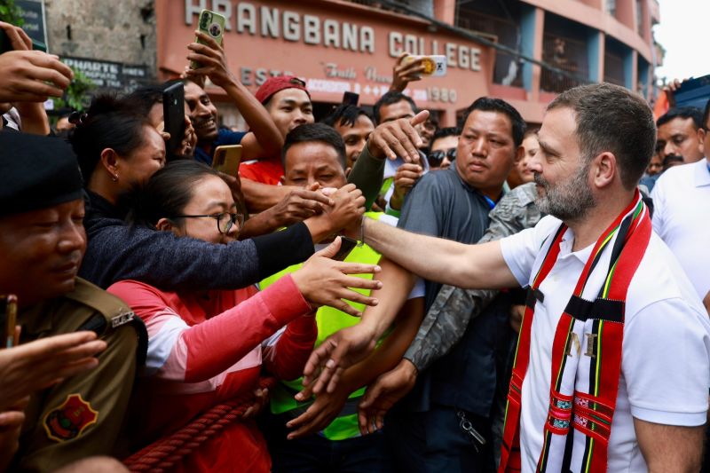 Rahul Gandhi Receives Heartfelt Welcome as he Embarks on a 5 km Padyatra in Mizoram

