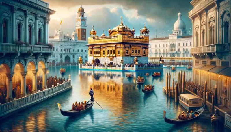 Golden Temple Shines Among the World's Famous Places: A Visual Journey Via AI