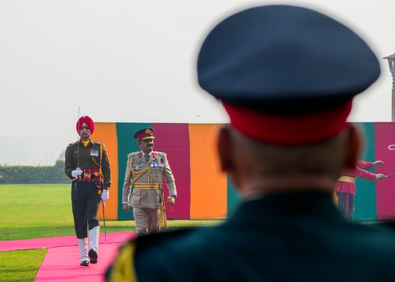 Sri Lanka Army Commander Lieutenant General Vikum Liyanage Inspected Guard of Honor in New Delhi
