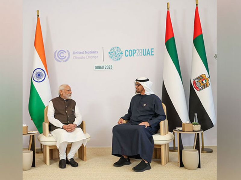 PM Modi Meets UAE President Sheikh Mohamed Bin Zayed Al Nahyan during COP-28 Summit in Dubai