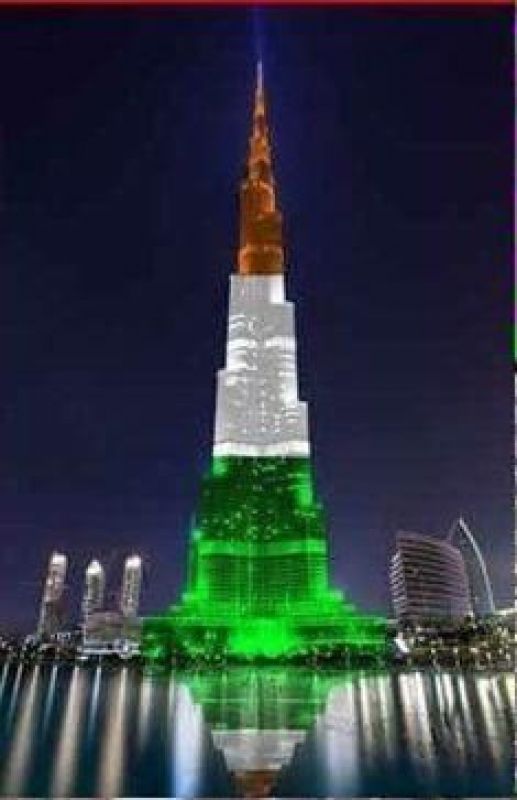Dubai's Burj Khalifa lights UP In Indian Flag Colours