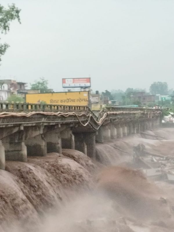 Bridge Collapsed at Pinjore-Baddi Highway due to Heavy Rains in Himachal Pradesh