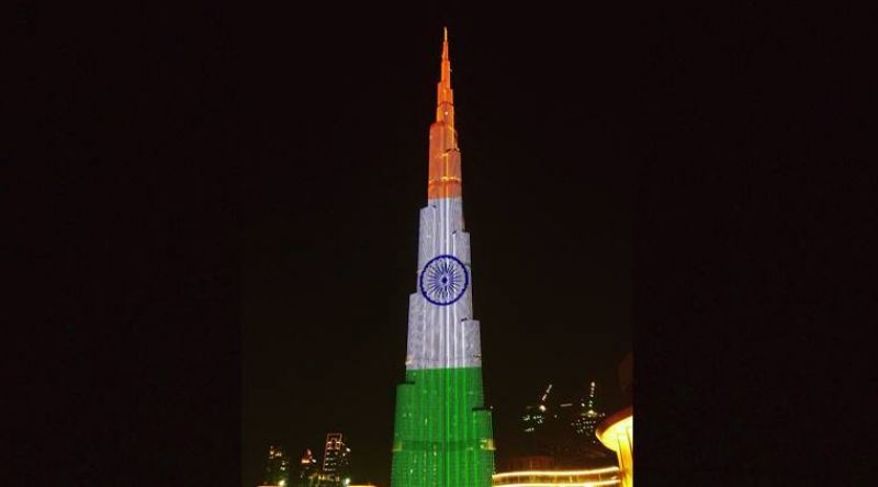 Dubai's Burj Khalifa lights UP In Indian Flag Colours