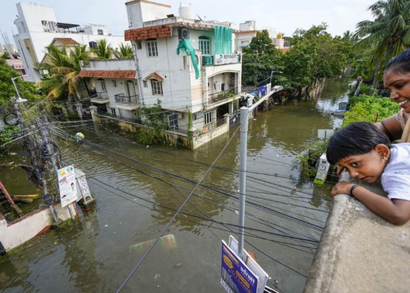 Floods Ravage Chennai: Defense Minister Rajnath Singh Conducts Aerial Survey of Affected Areas