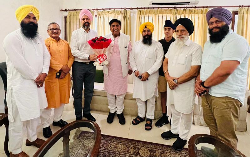 UK MP Tanmanjit Singh Dhesi meets Cabinet Minister Brahm Shankar Jimpa & Gurmeet Singh Meet Hayer