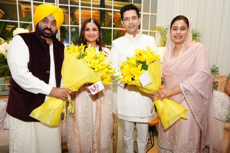 CM Bhagwant Mann's Wife Dr. Gurpreet Kaur Shares pics of Raghav Chadha & Parineeti Chopra's Wedding, Extended Congratulations to the Couple 
