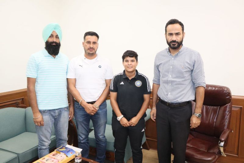 Sports Minister Meet Hayer Extends Congratulations to Kanika Ahuja on her selection in the Indian cricket team
