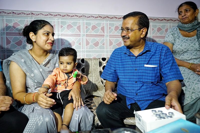 Delhi CM Arvind Kejriwal Meets 18 Month Old Innocent Suffering from Serious Genetic Disease