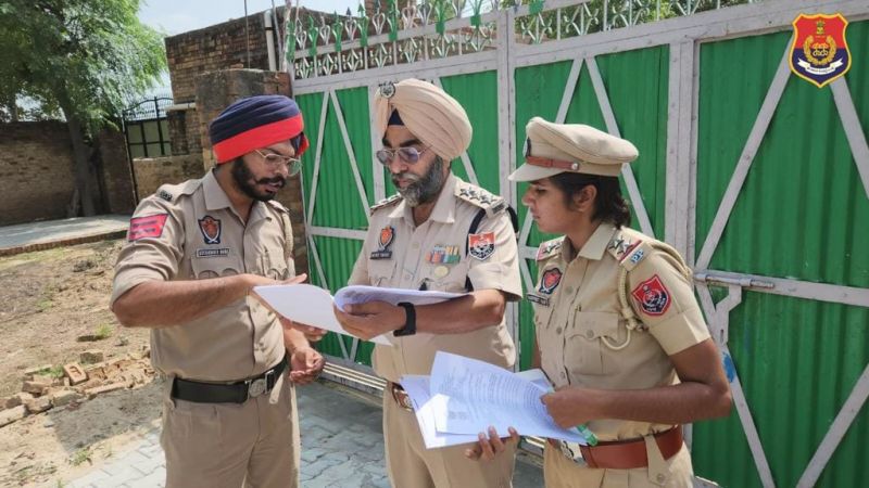 Sri Muktsar Sahib Police Take Bold Action: Seize Drug Dealer Kuldeep Singh's Property, Sends Strong Message Against Drug Trade. Notice posted outside the house. 
