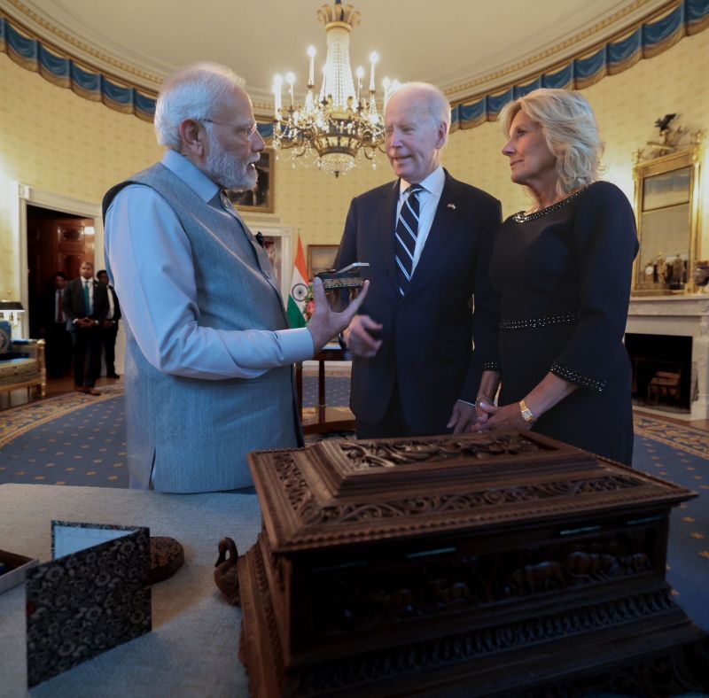 PM Modi Receives Warm Welcome from President Joe Biden & First Lady at the White House