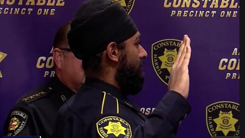 Harris County swears in first Sikh deputy constable
