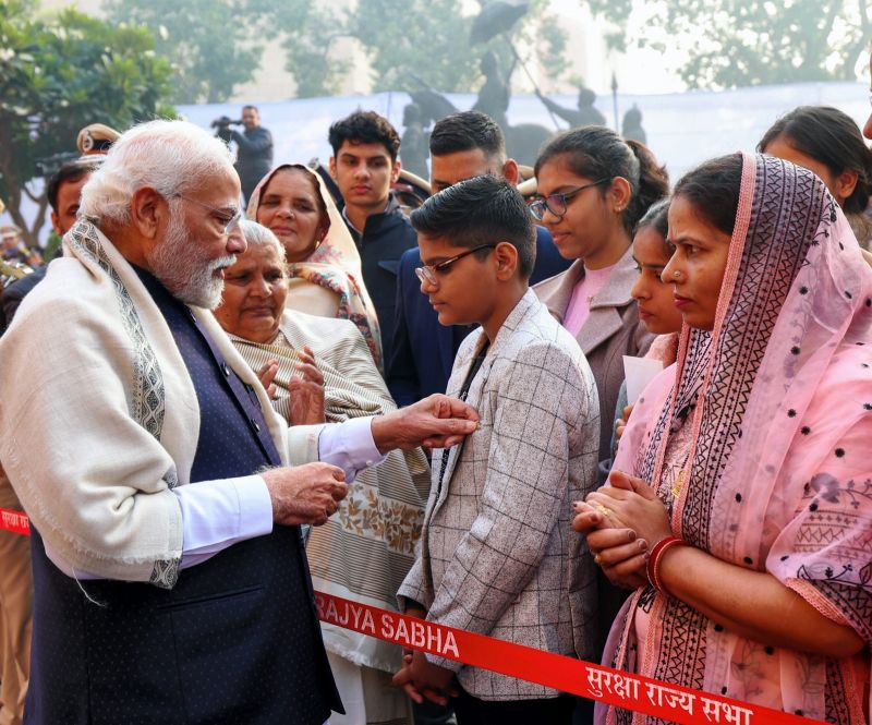 PM Modi Meets Families of Martyred Soldiers from 2001 Parliament Attack