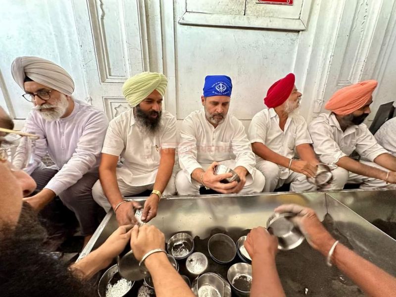 Rahul Gandhi Performs Sewa by Washing Utensils at Golden Temple