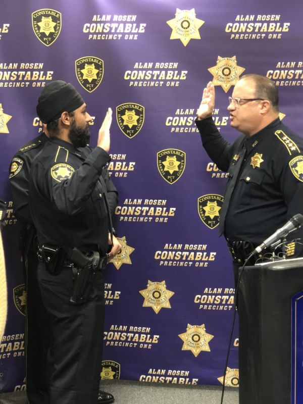 Harris County swears in first Sikh deputy constable
