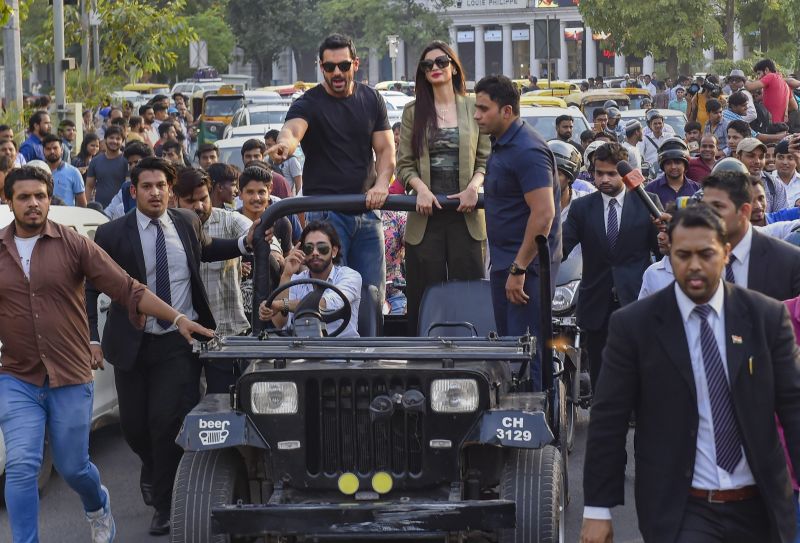 Bollywood Actor John Abraham and Diana Penty During the Film Prmotion Parmanu